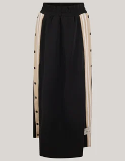 Shoeby Sporty Button Maxi Rok Zwart<DAMES Rokken