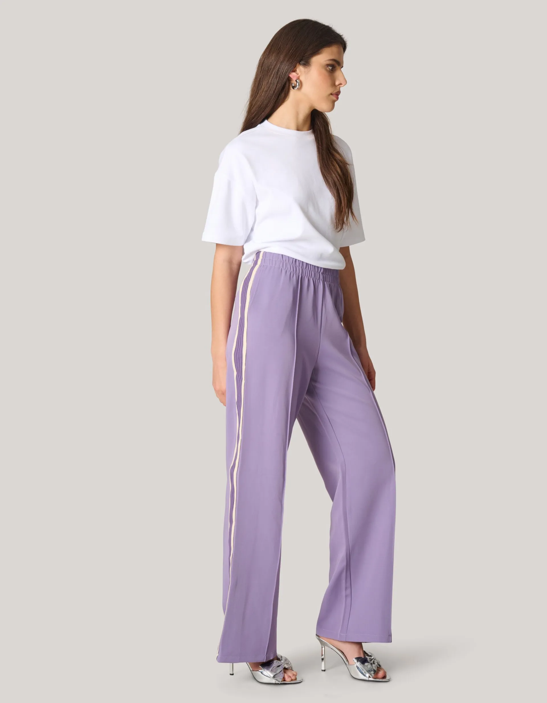 Shoeby Sporty Tape Broek Paars<DAMES Broeken