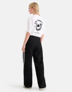 Shoeby Sporty Wide Leg Broek Zwart<DAMES Broeken