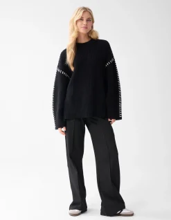 Shoeby Stitch Trui Zwart<DAMES Truien En Sweaters