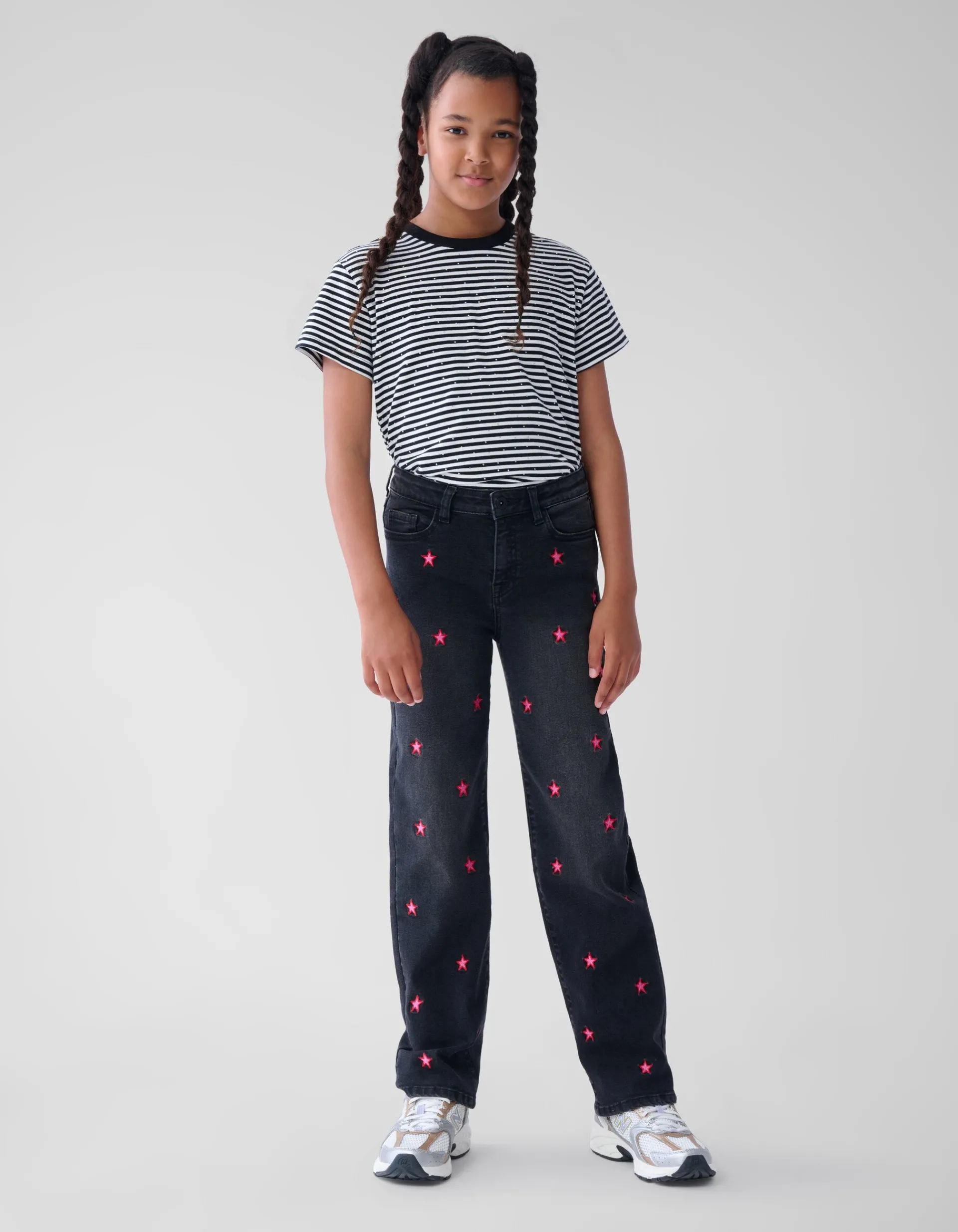 Shoeby Straight Fit Heart Jeans Donkergrijs< Jeans