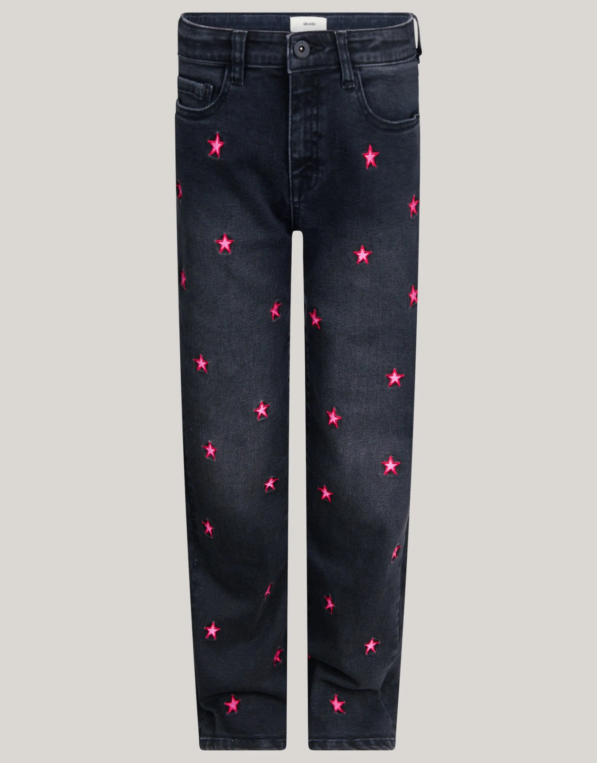 Shoeby Straight Fit Heart Jeans Donkergrijs< Jeans