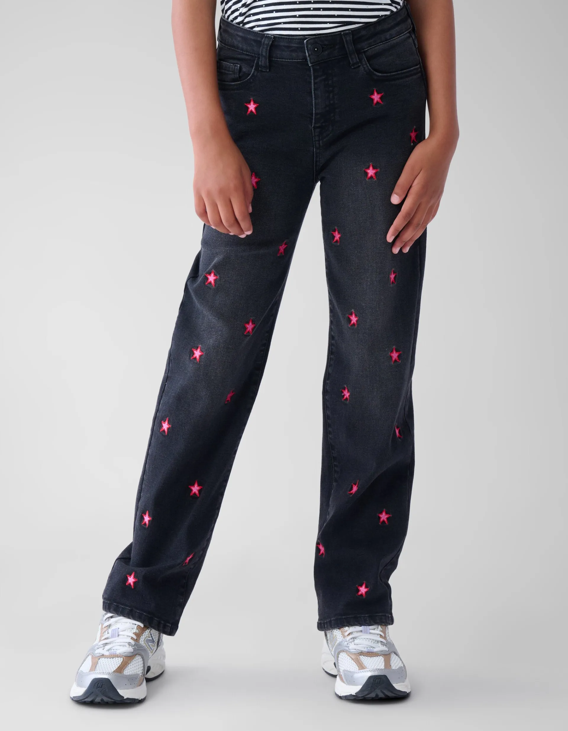 Shoeby Straight Fit Heart Jeans Donkergrijs< Jeans