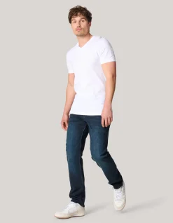 Shoeby Straight Fit Jeans Blauw/Zwart L32<Heren Jeans