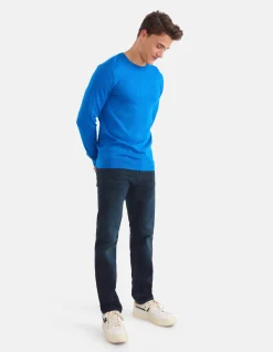Shoeby Straight Fit Jeans Blauw/Zwart L36<Heren Jeans