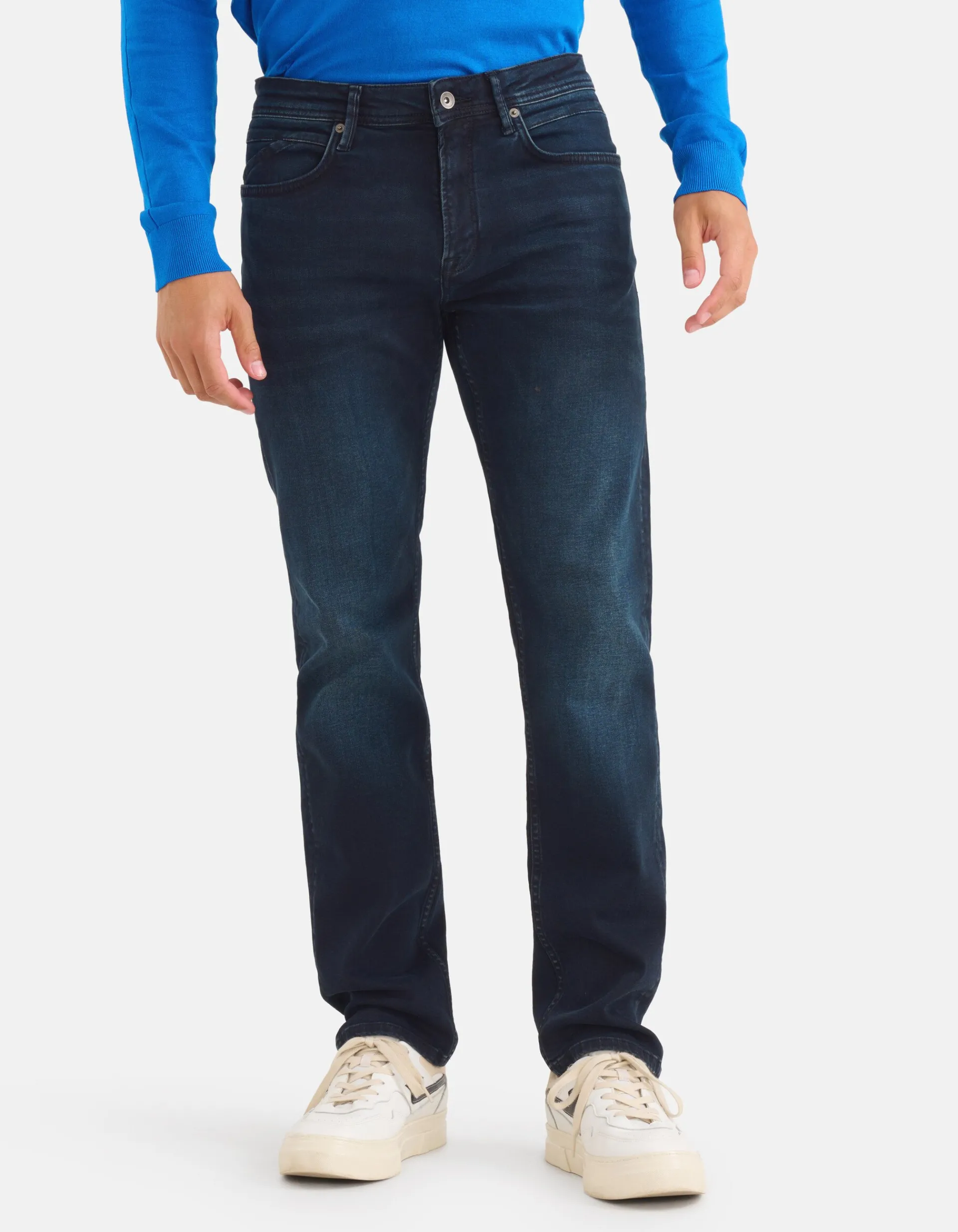 Shoeby Straight Fit Jeans Blauw/Zwart L30<Heren Jeans