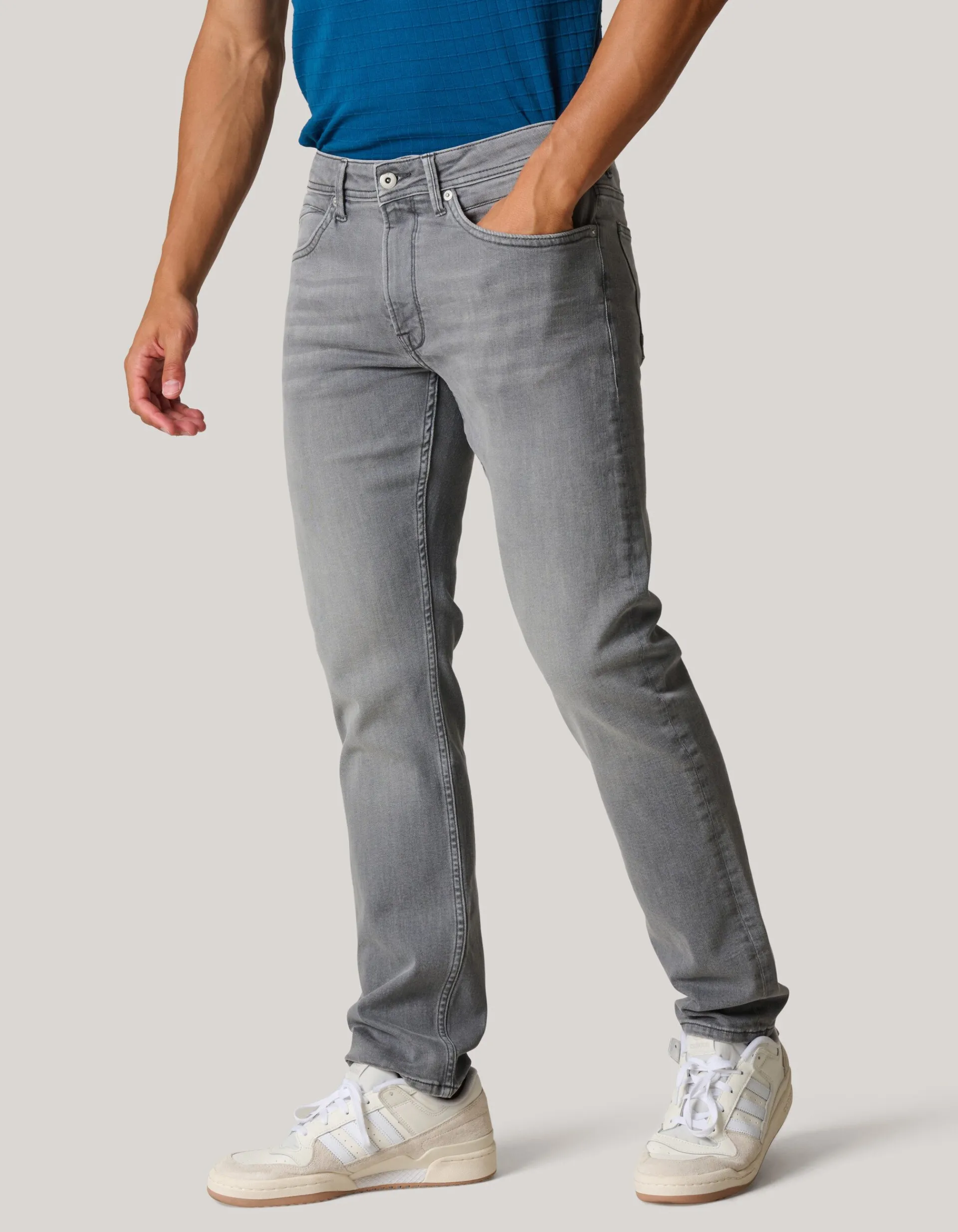 Shoeby Straight Fit Jeans Grijs L36<Heren Jeans