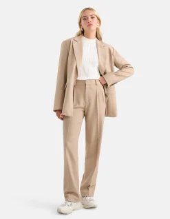 Shoeby Straight Fit Pantalon Beige<DAMES Broeken