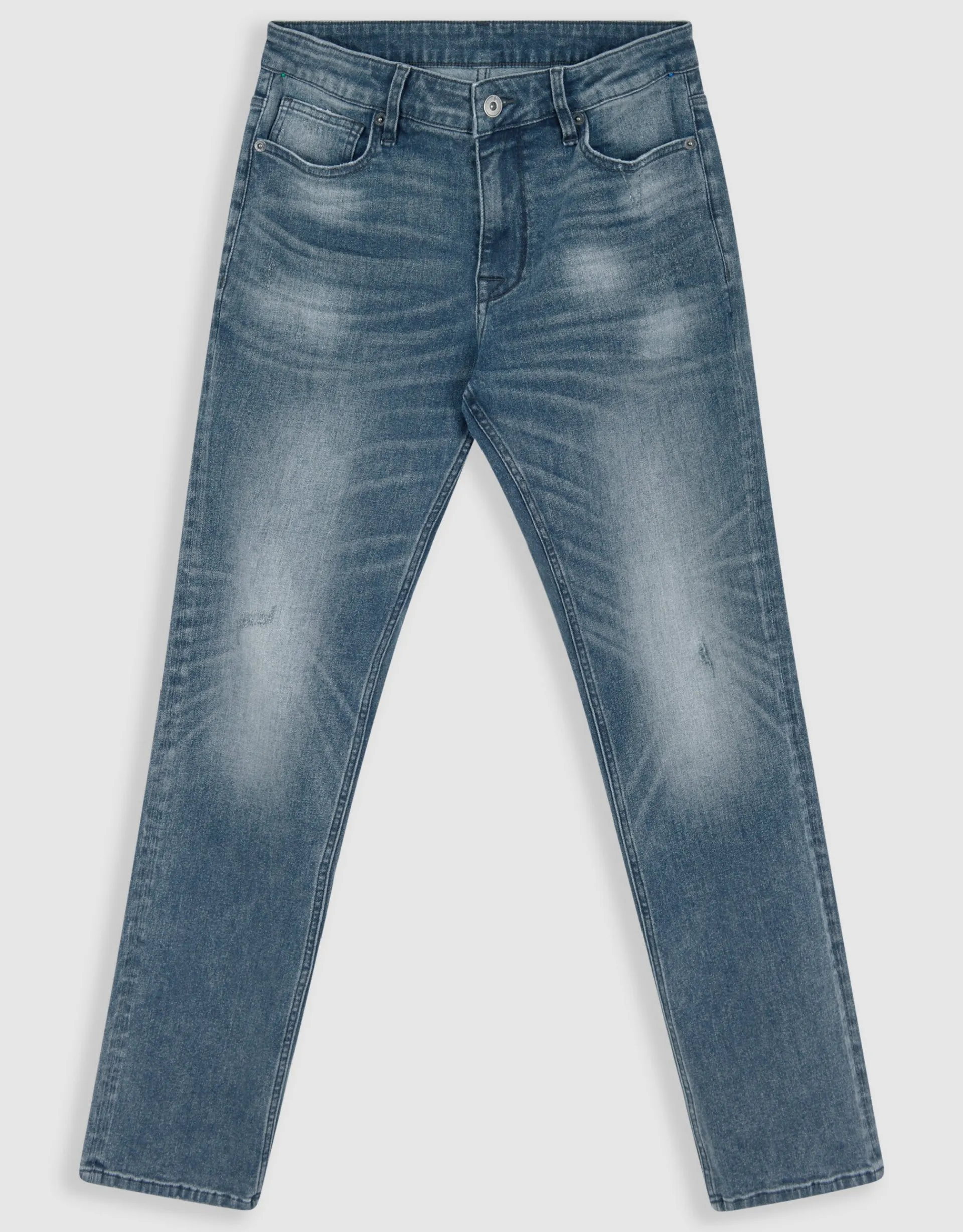 Shoeby Straight Jeans Blauw/Grijs L32<Heren Jeans