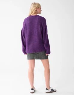 Shoeby Straight Sleeve Trui Donkerpaars<DAMES Truien En Sweaters