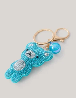 Shoeby Strass Beer Sleutelhanger Blauw< Sleutelhangers