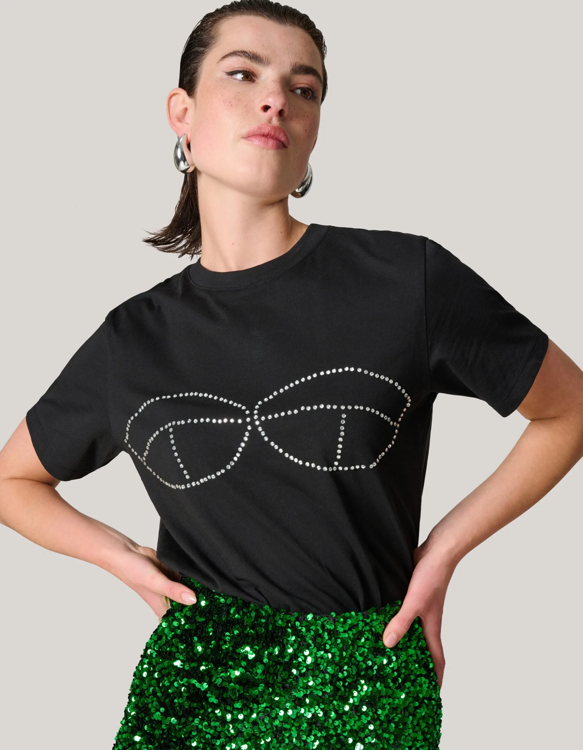 Shoeby Strass Bra T-shirt Zwart<DAMES T-Shirts