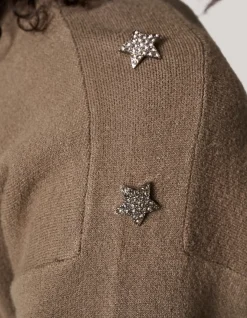 Shoeby Strass Button Trui Donkergroen<DAMES Truien En Sweaters