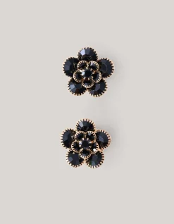 Shoeby Strass Flower Knopen Clips Zwart<DAMES Overige Accessoires