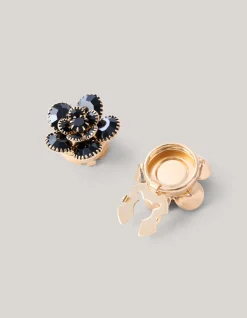 Shoeby Strass Flower Knopen Clips Zwart<DAMES Overige Accessoires