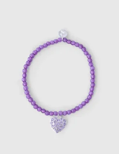 Shoeby Strass Heart Armband Paars< Sieraden