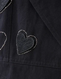 Shoeby Strass Heart Gilet Zwart< Gilets