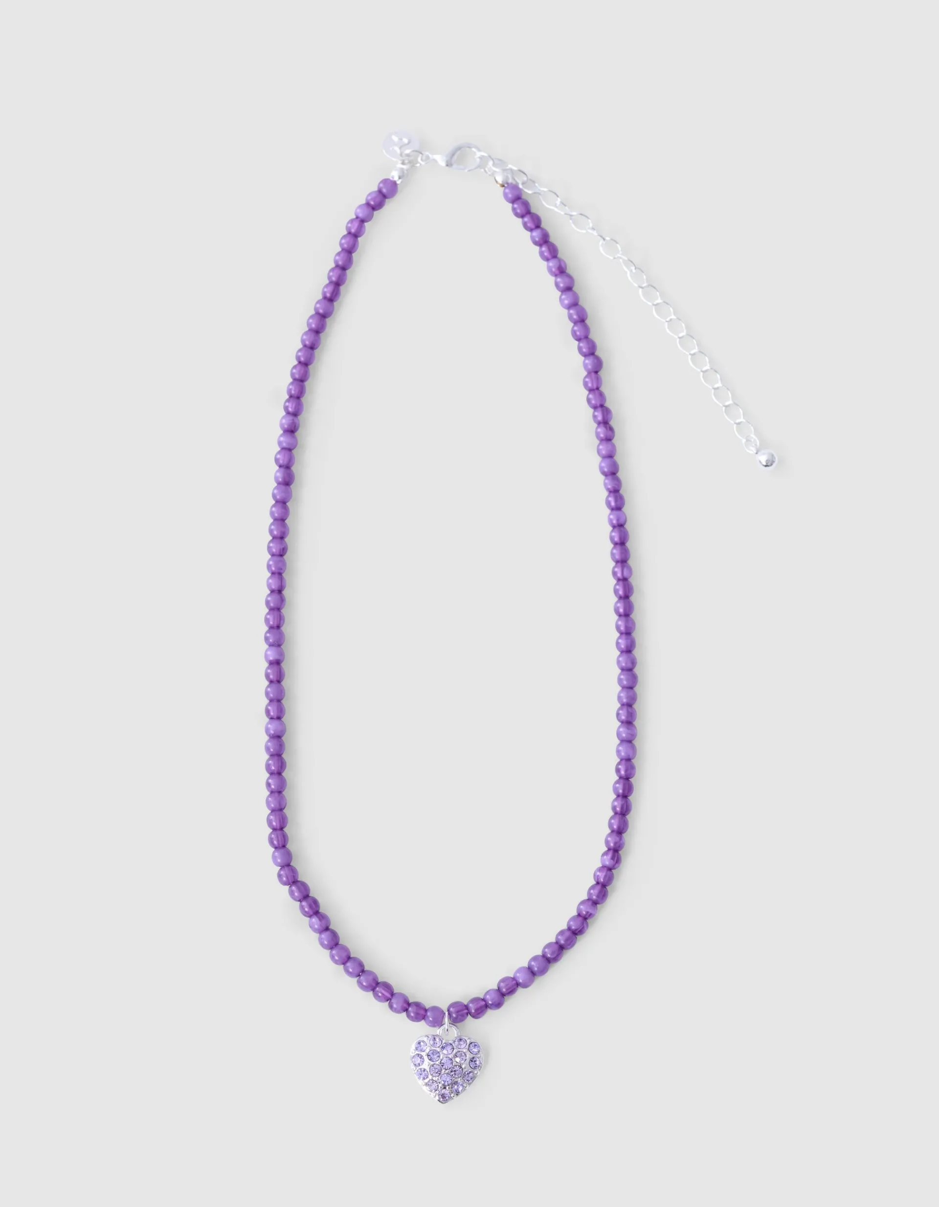 Shoeby Strass Heart Ketting Paars< Sieraden