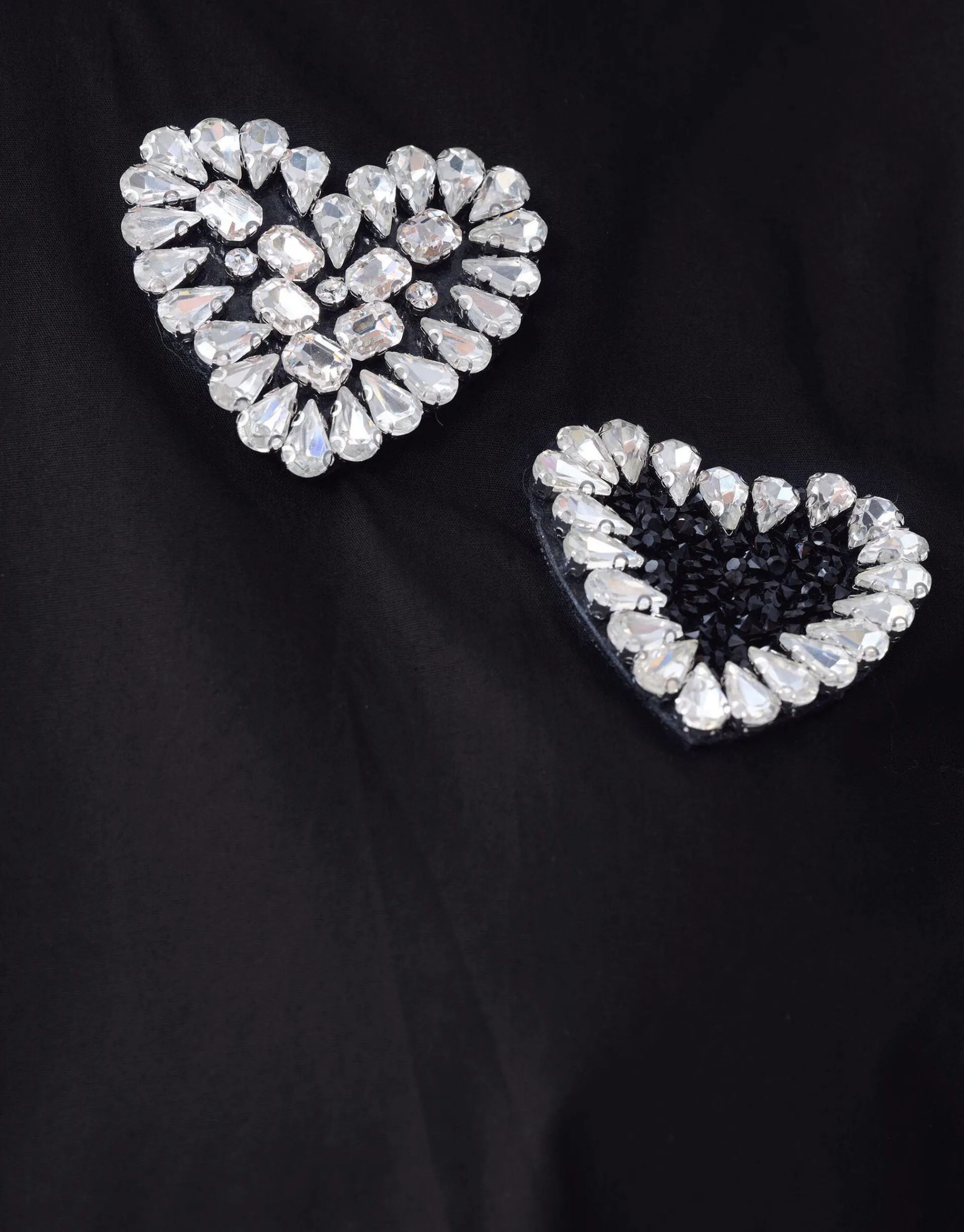 Shoeby Strass Heart Poplin Blouse Zwart<DAMES Blouses