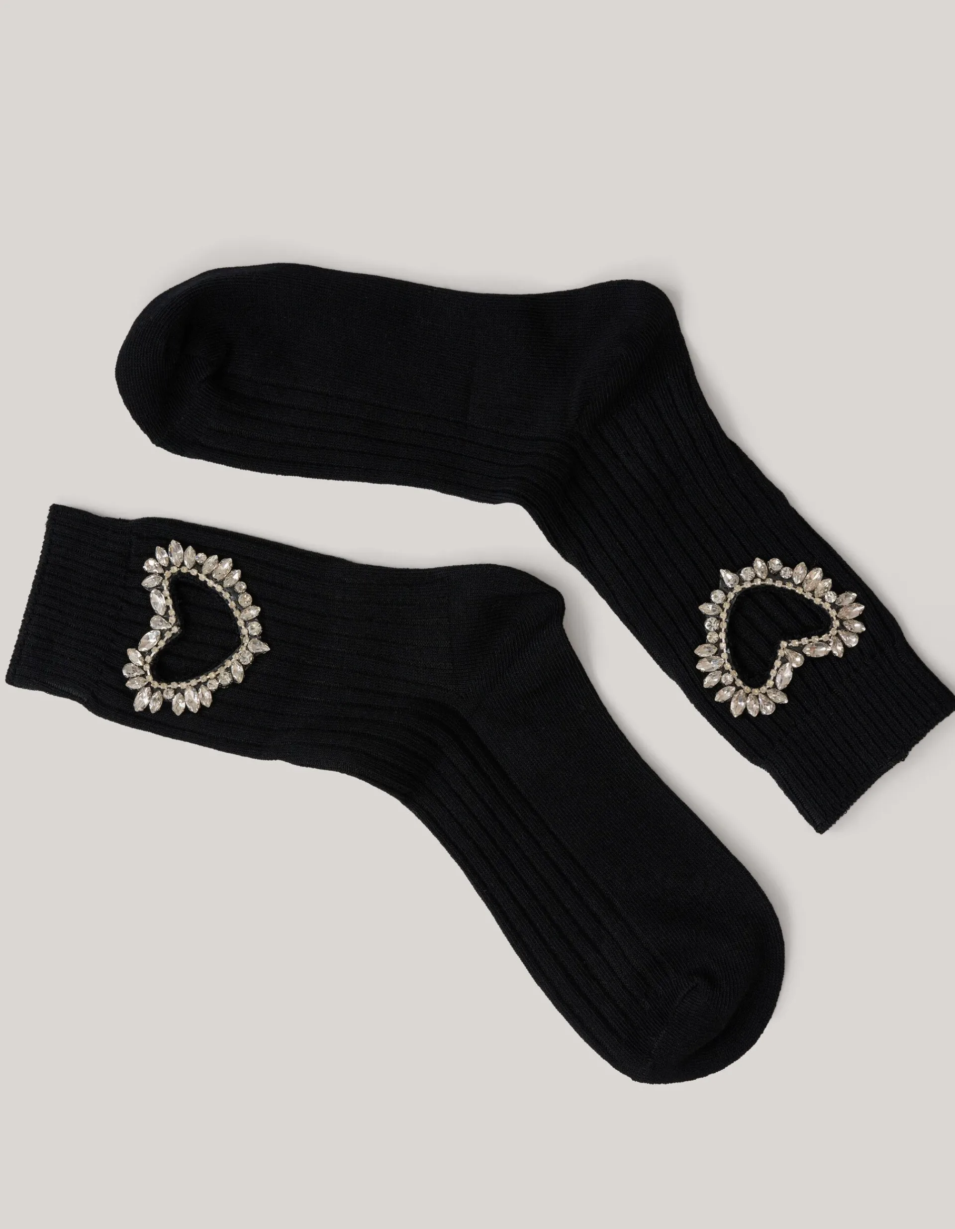 Shoeby Strass Heart Sokken Zwart<DAMES Overige Accessoires