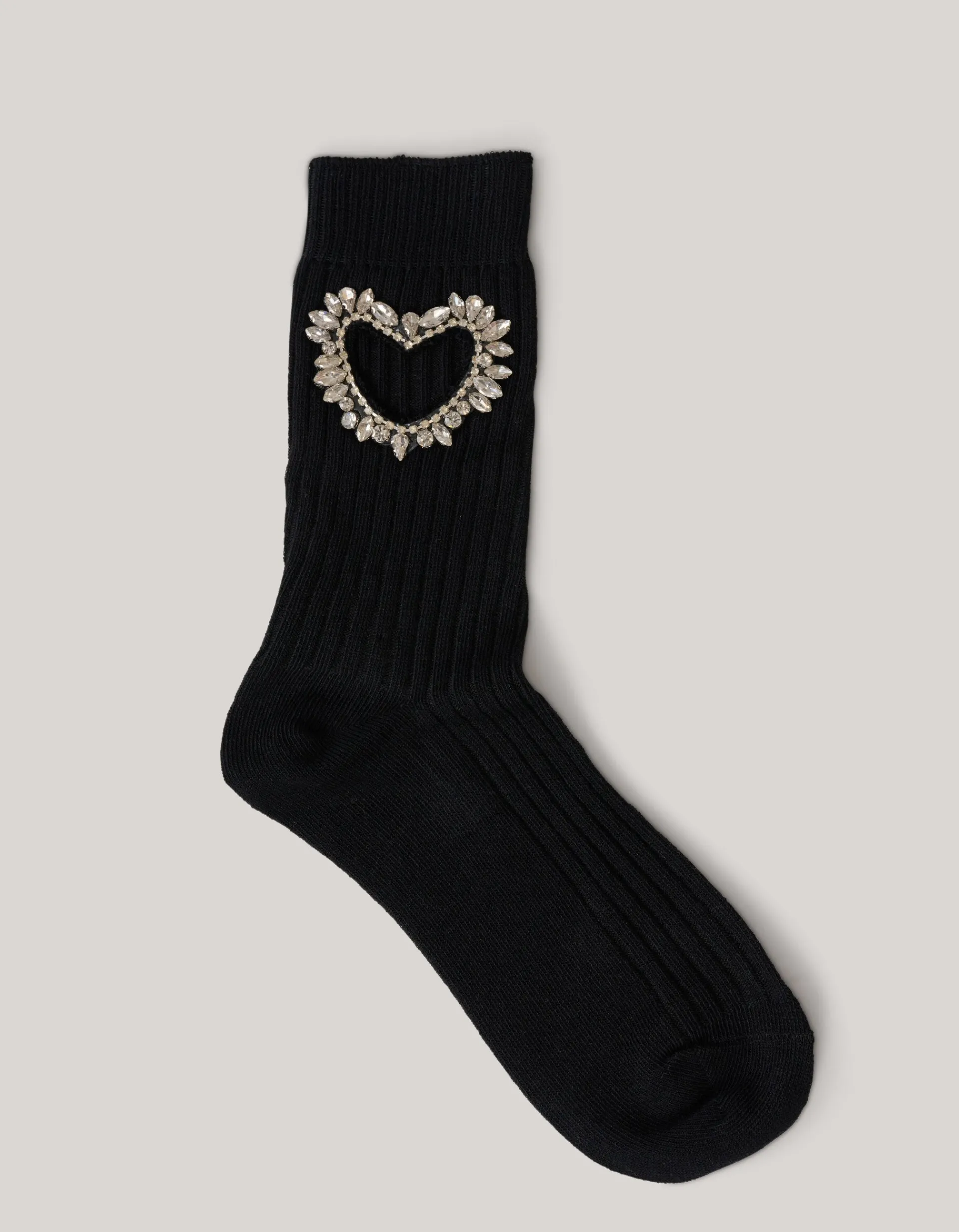Shoeby Strass Heart Sokken Zwart<DAMES Overige Accessoires