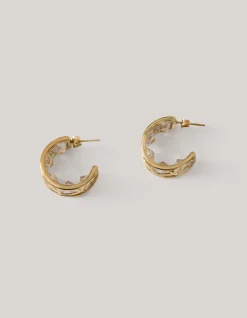 Shoeby Strass Hoop Oorbellen Goud<DAMES Sieraden