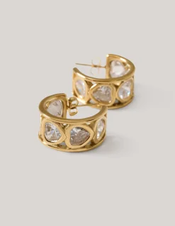 Shoeby Strass Hoop Oorbellen Goud<DAMES Sieraden