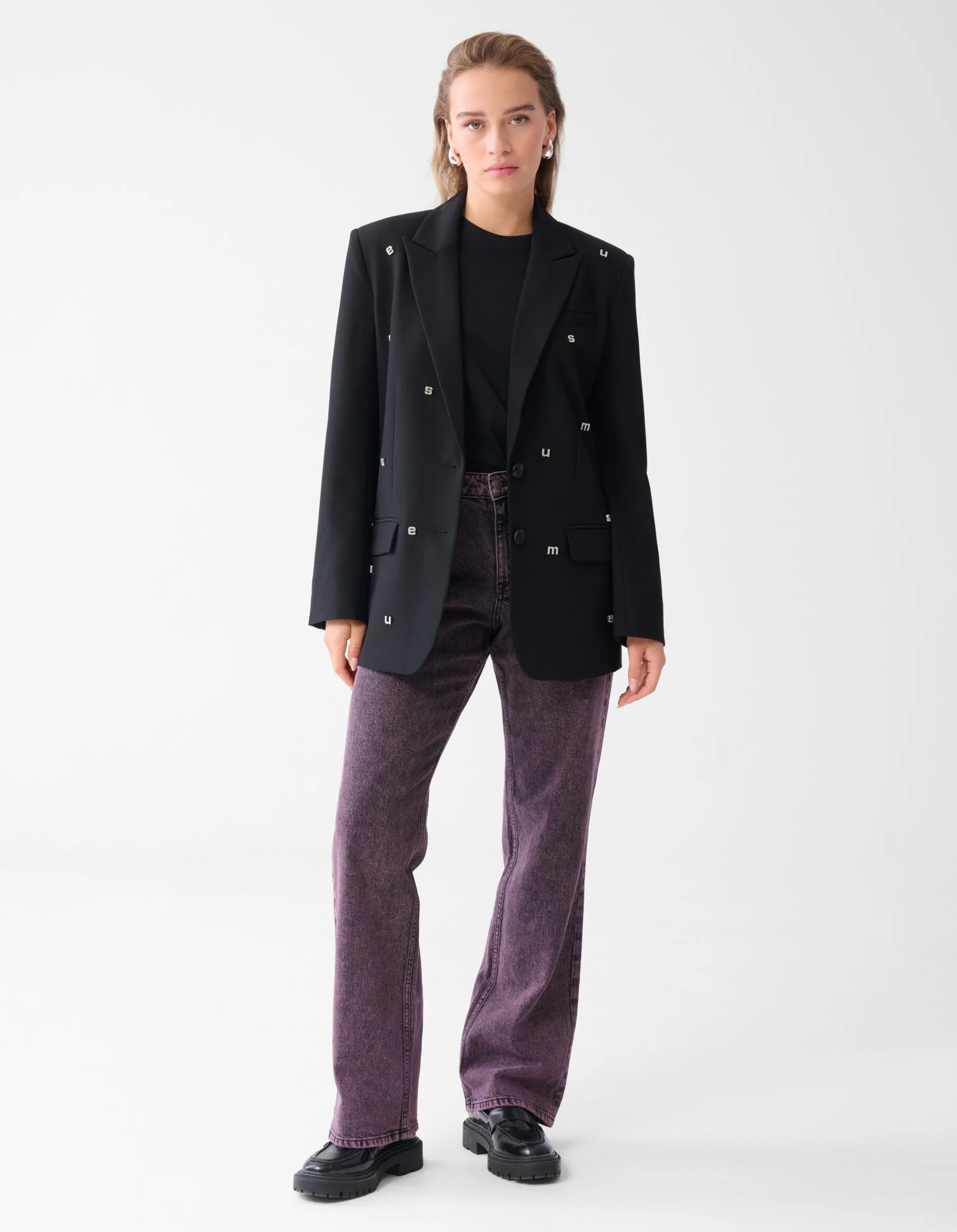 Shoeby Strass Letter Blazer Zwart<DAMES Blazers