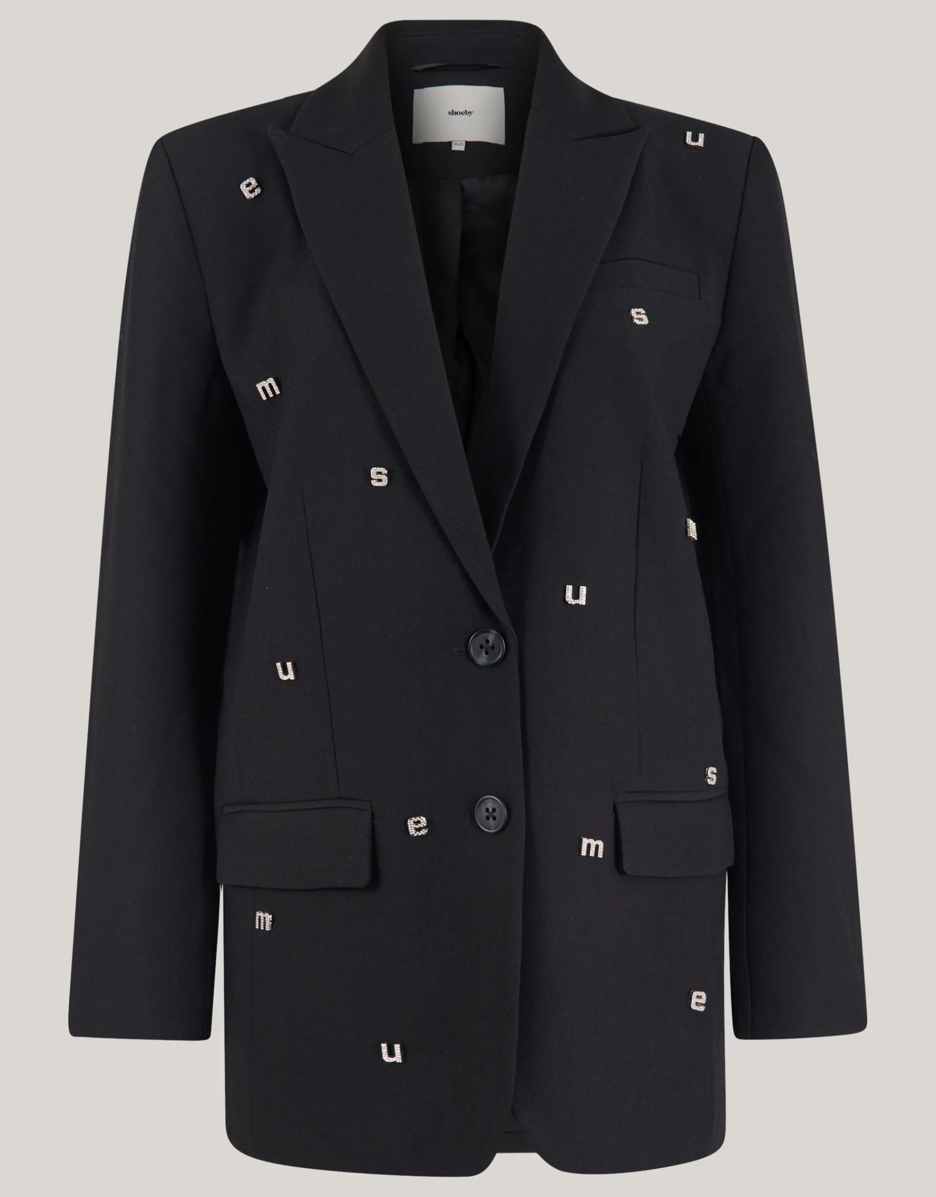 Shoeby Strass Letter Blazer Zwart<DAMES Blazers
