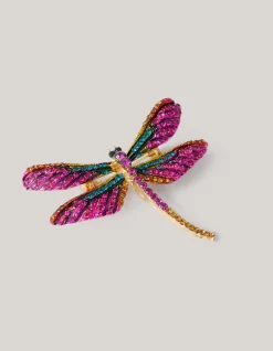 Shoeby Strass Libelle Broche Roze<DAMES Broches