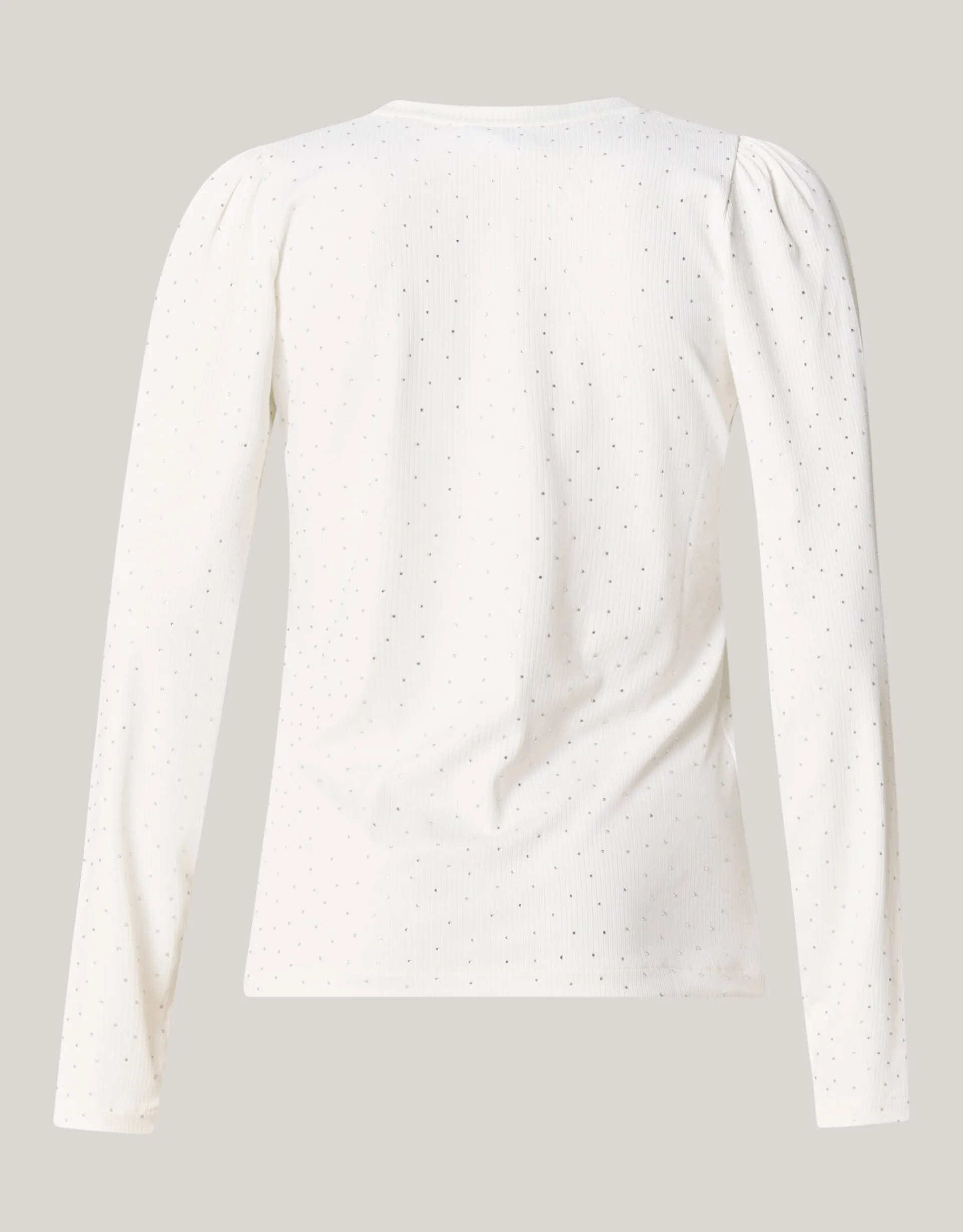 Shoeby Strass Rib Jersey Top Wit<DAMES Tops