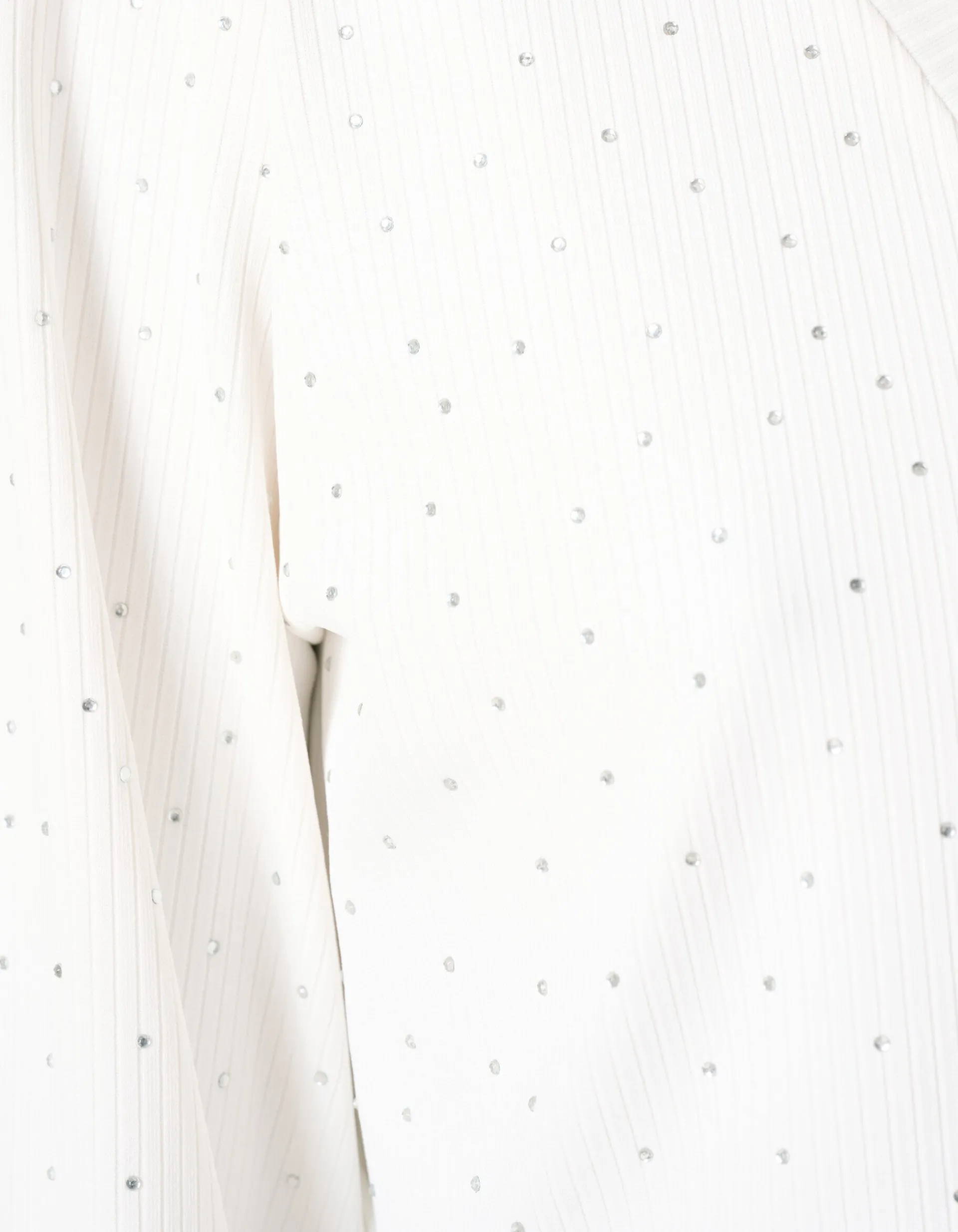 Shoeby Strass Rib Jersey Top Wit<DAMES Tops