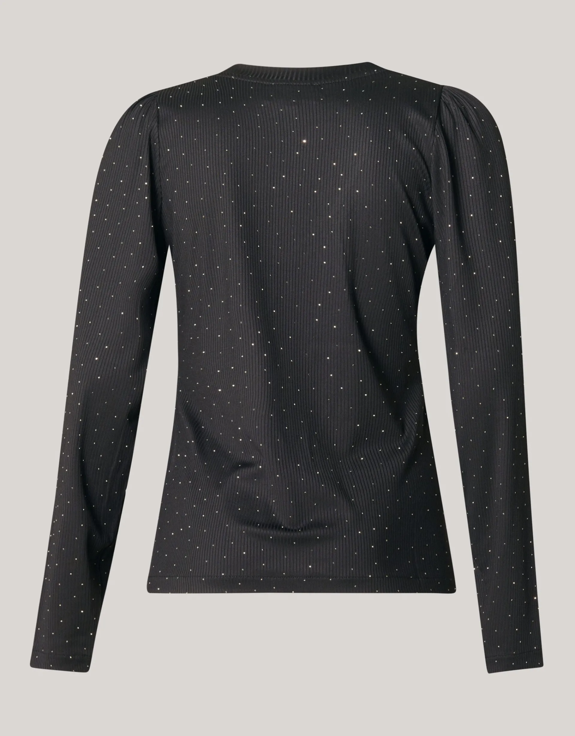 Shoeby Strass Rib Jersey Top Zwart<DAMES Tops
