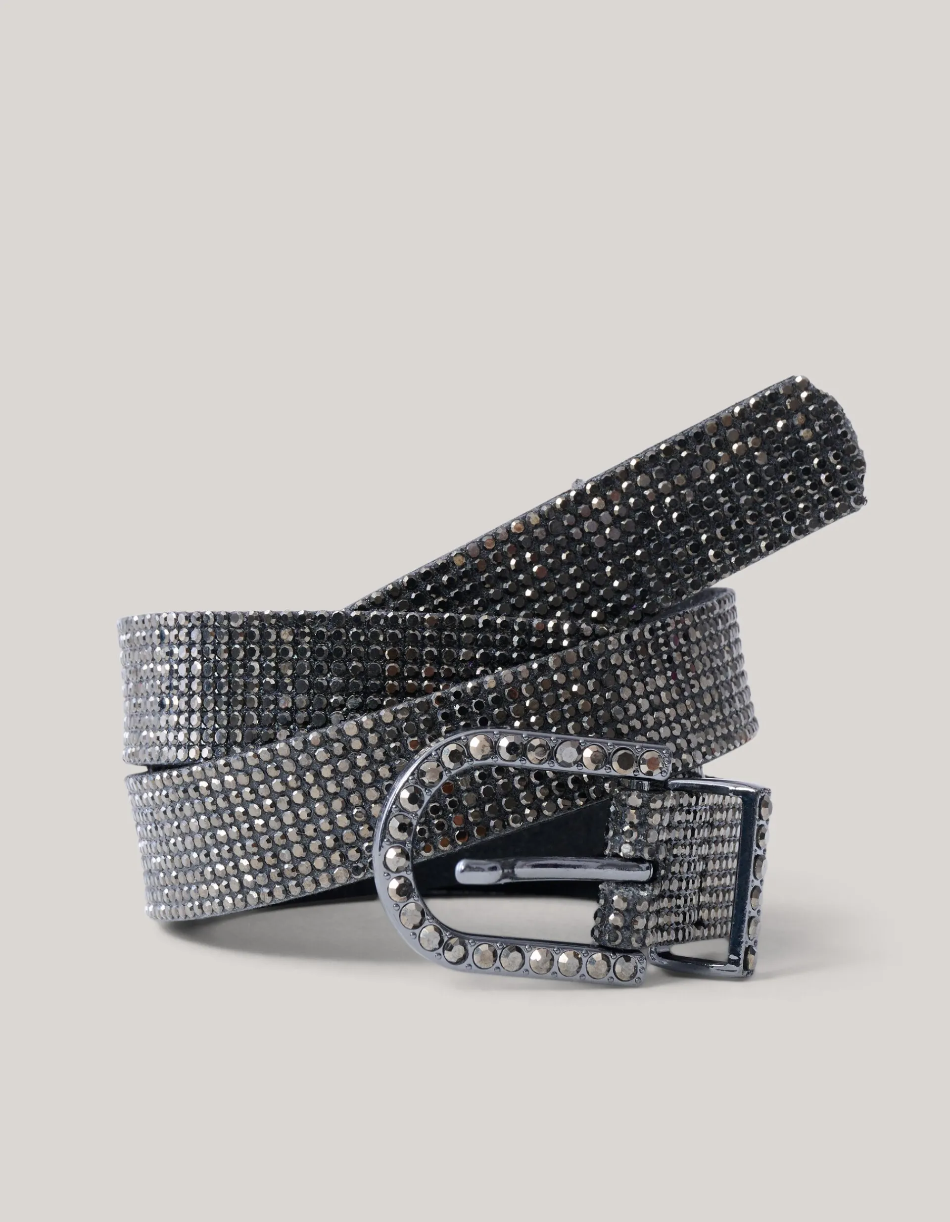 Shoeby Strass Riem Donkergrijs< Riemen