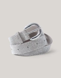 Shoeby Strass Riem zilver<DAMES Riemen