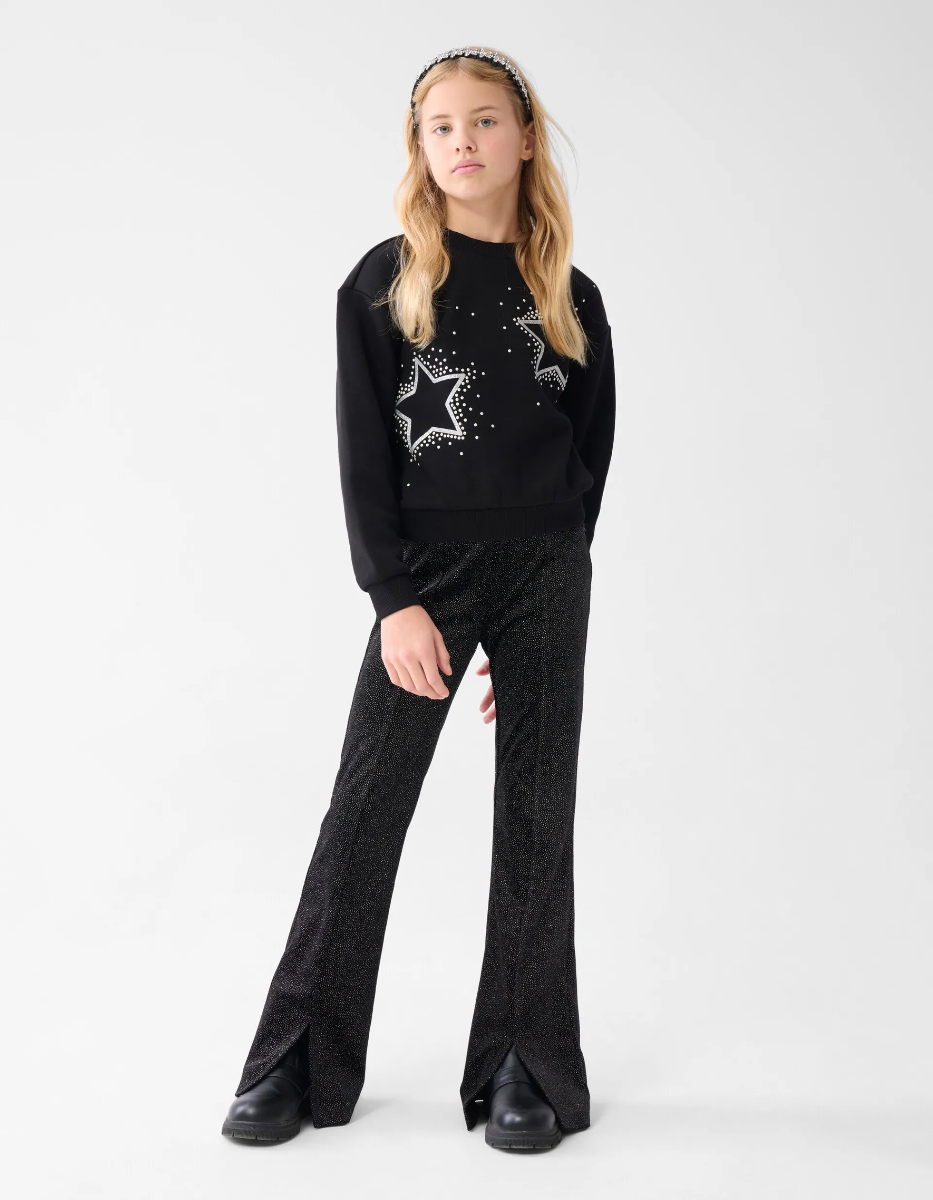 Shoeby Strass Sterren Sweater Zwart< Sweaters En Hoodies