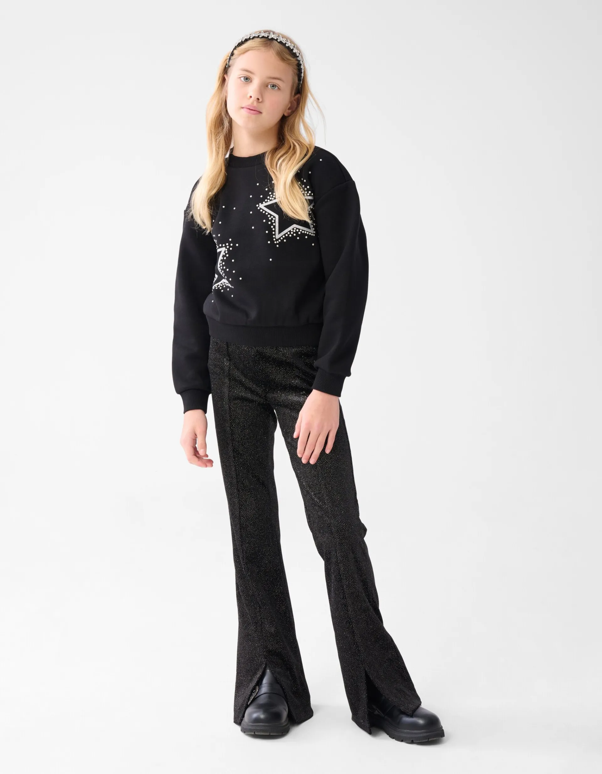 Shoeby Strass Sterren Sweater Zwart< Sweaters En Hoodies