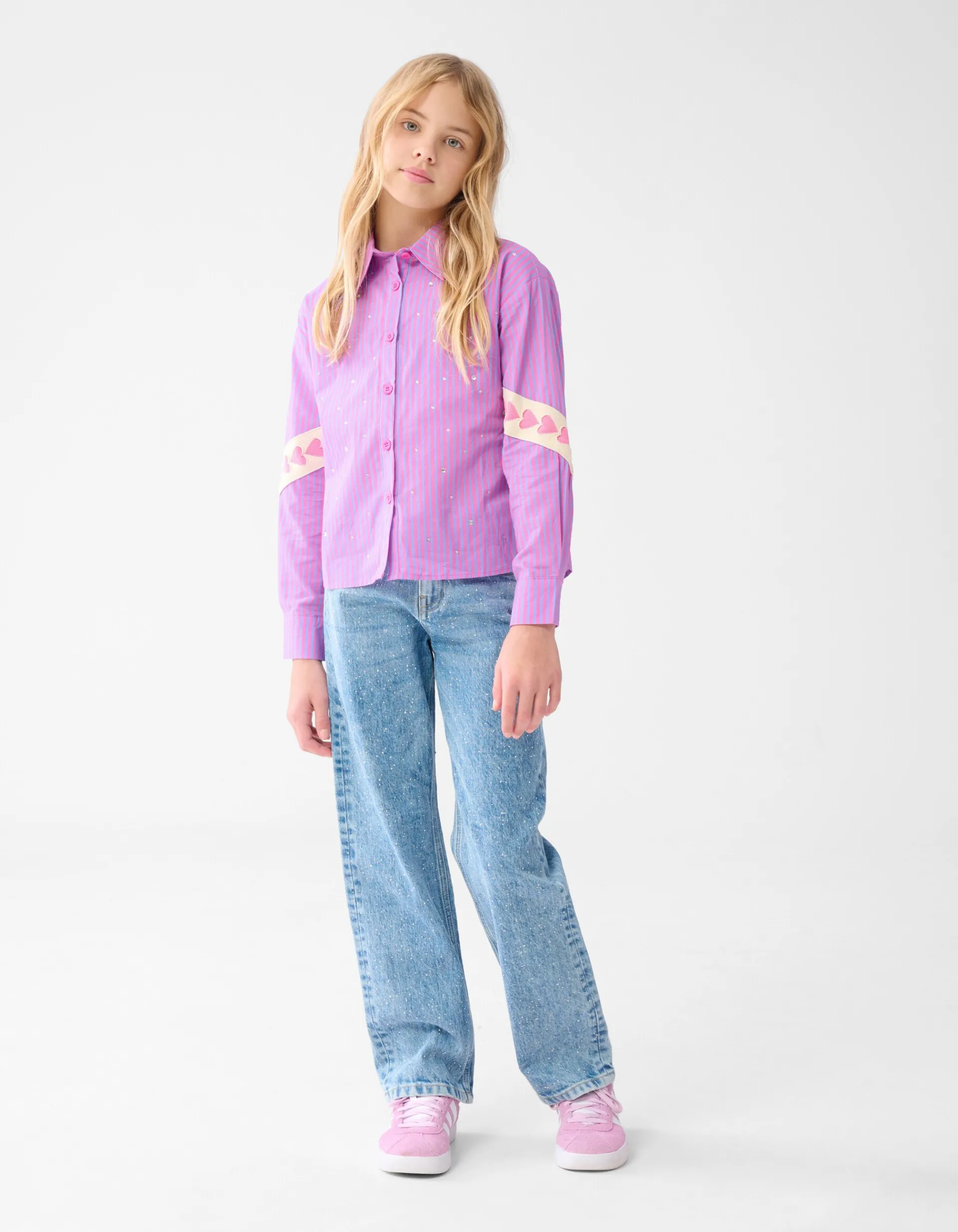 Shoeby Strass Straight Fit Jeans Blauw< Jeans