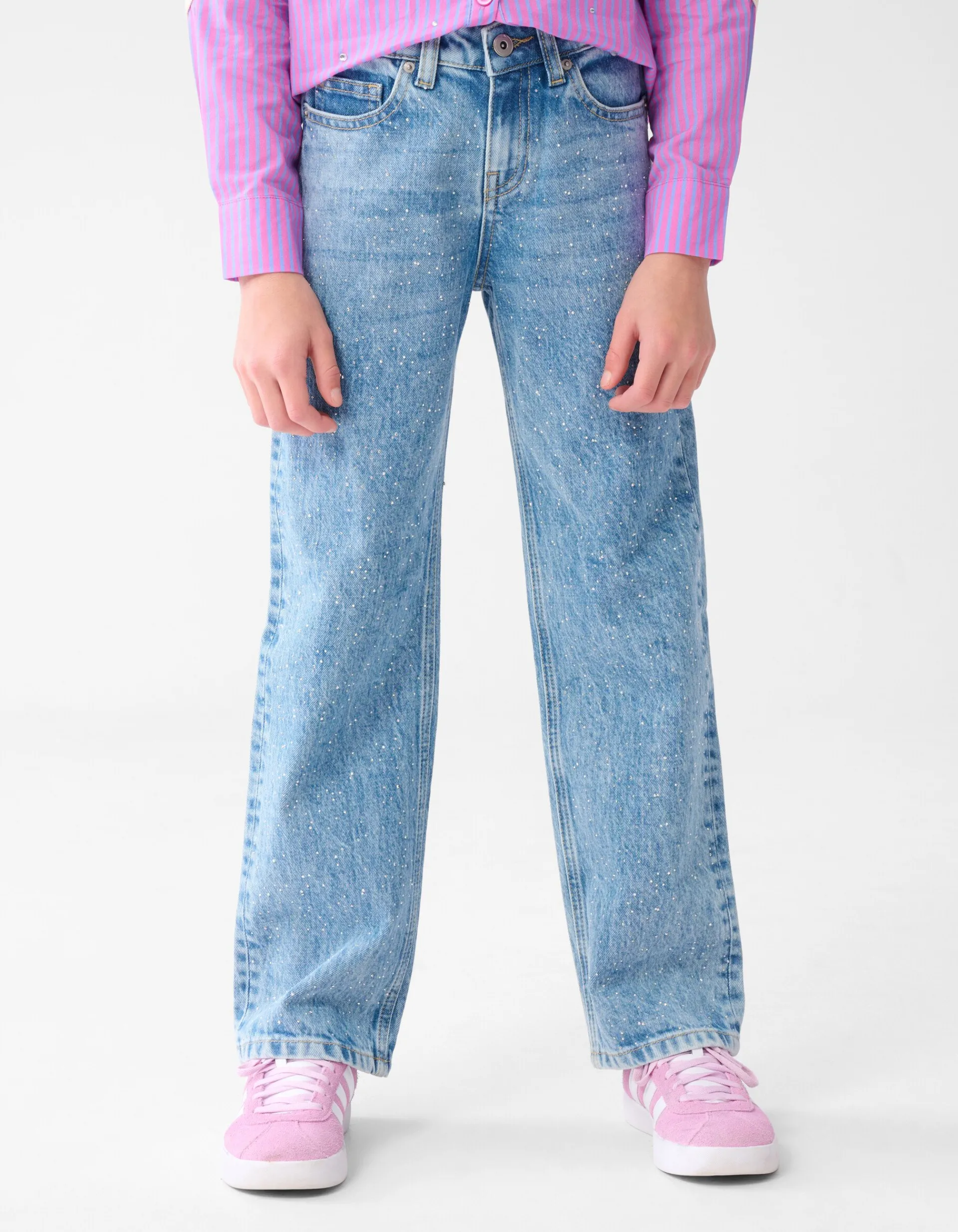 Shoeby Strass Straight Fit Jeans Blauw< Jeans