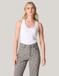 Shoeby Strass Tanktop Wit<DAMES Tops