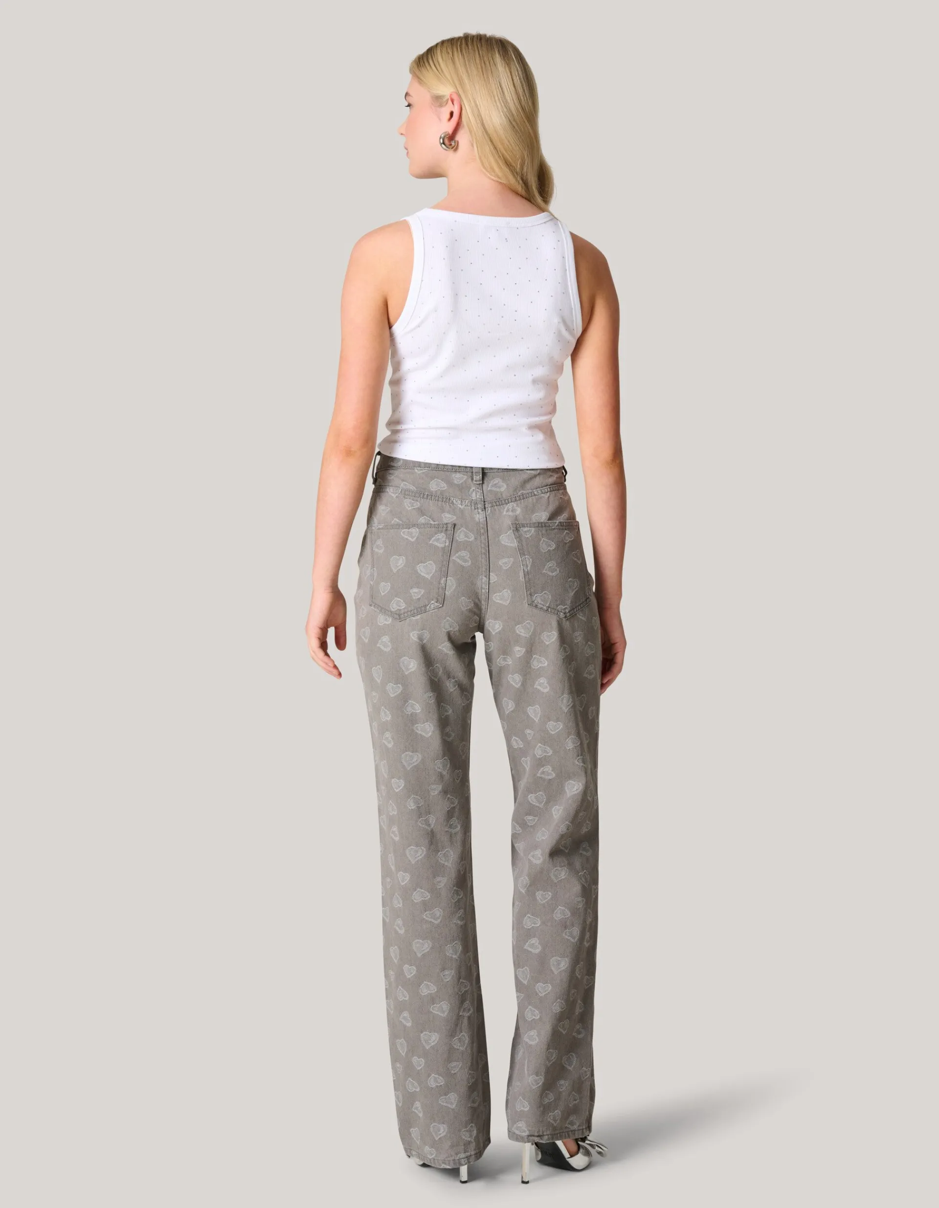 Shoeby Strass Tanktop Wit<DAMES Tops