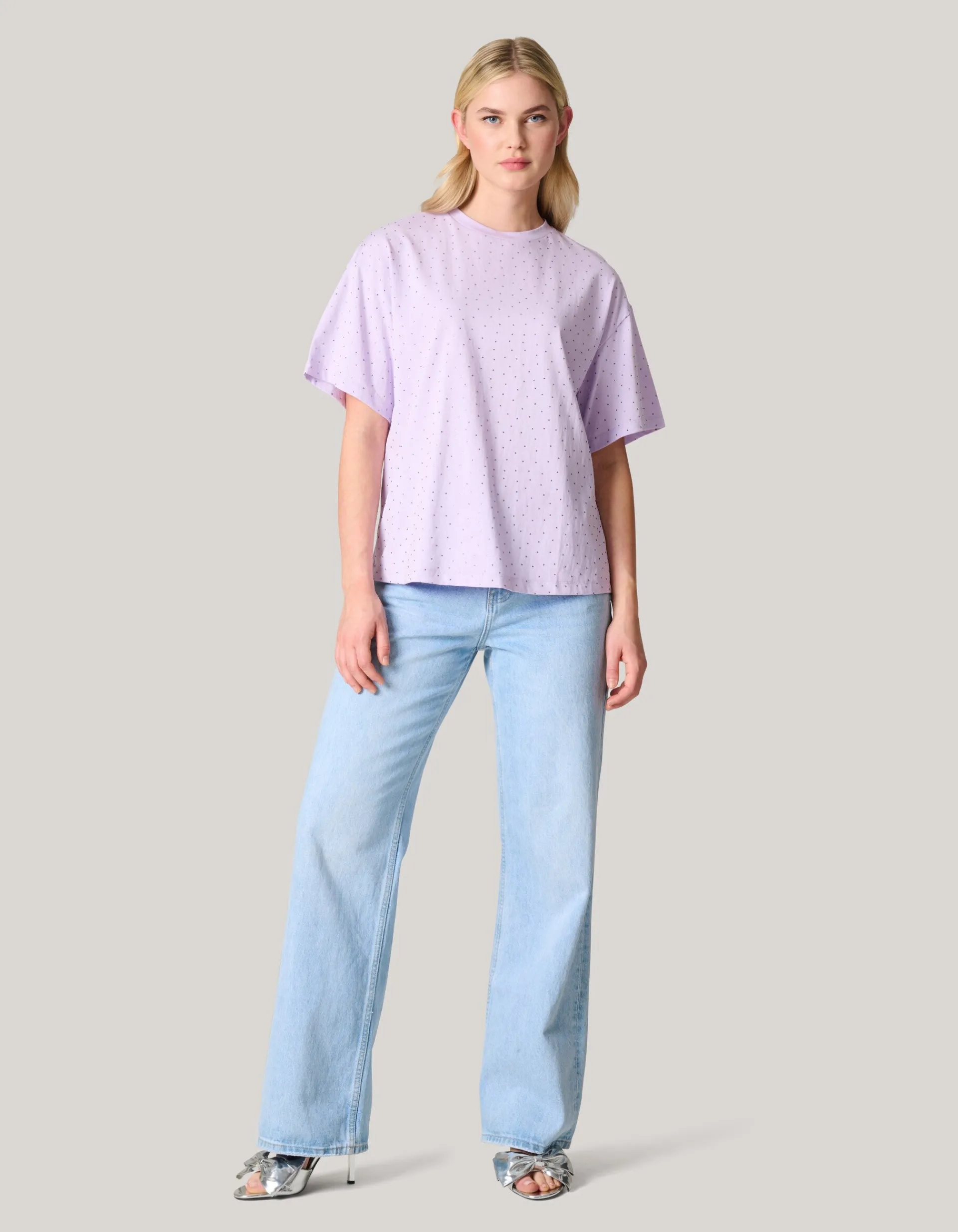 Shoeby Strass T-shirt Lichtpaars<DAMES T-Shirts