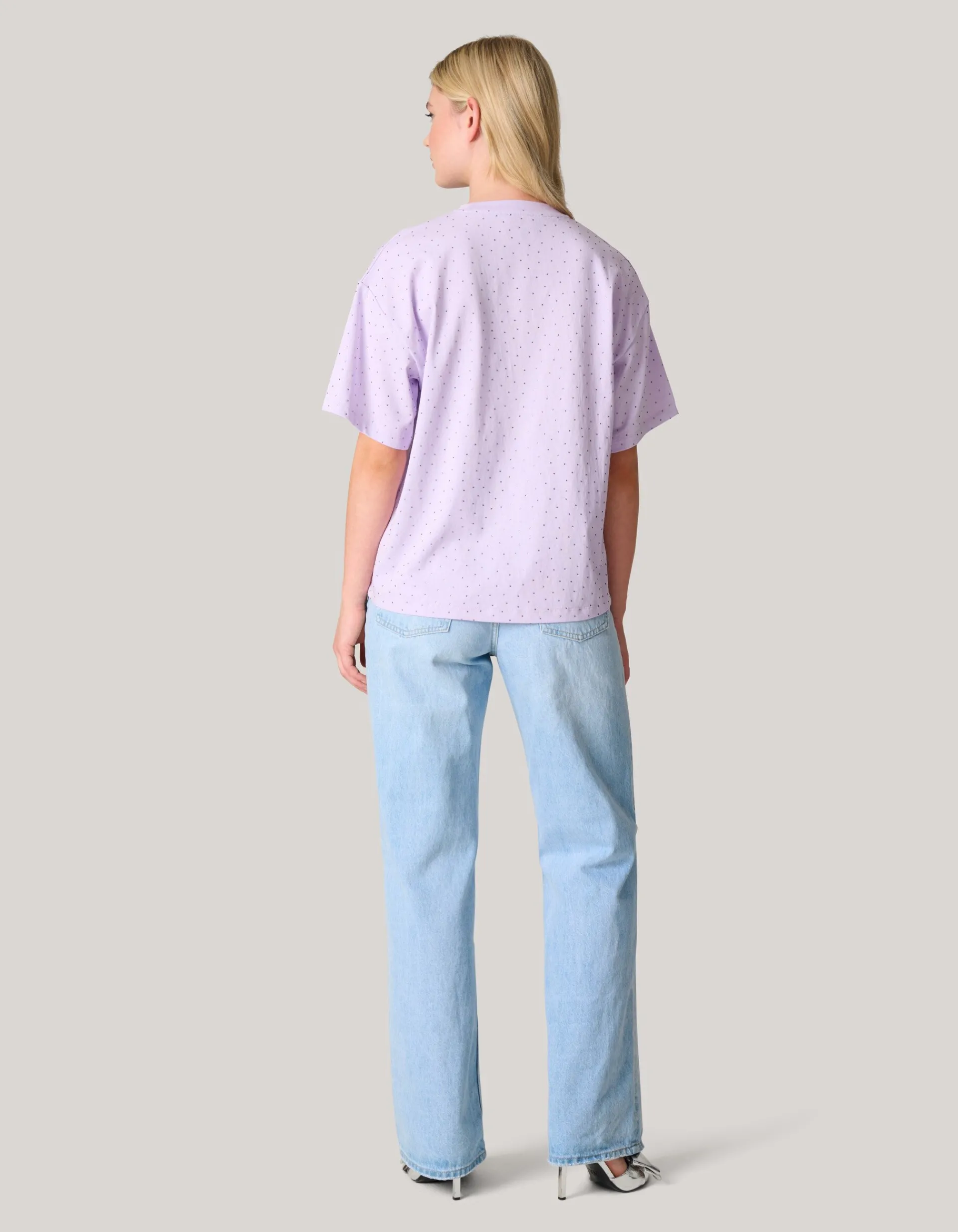 Shoeby Strass T-shirt Lichtpaars<DAMES T-Shirts