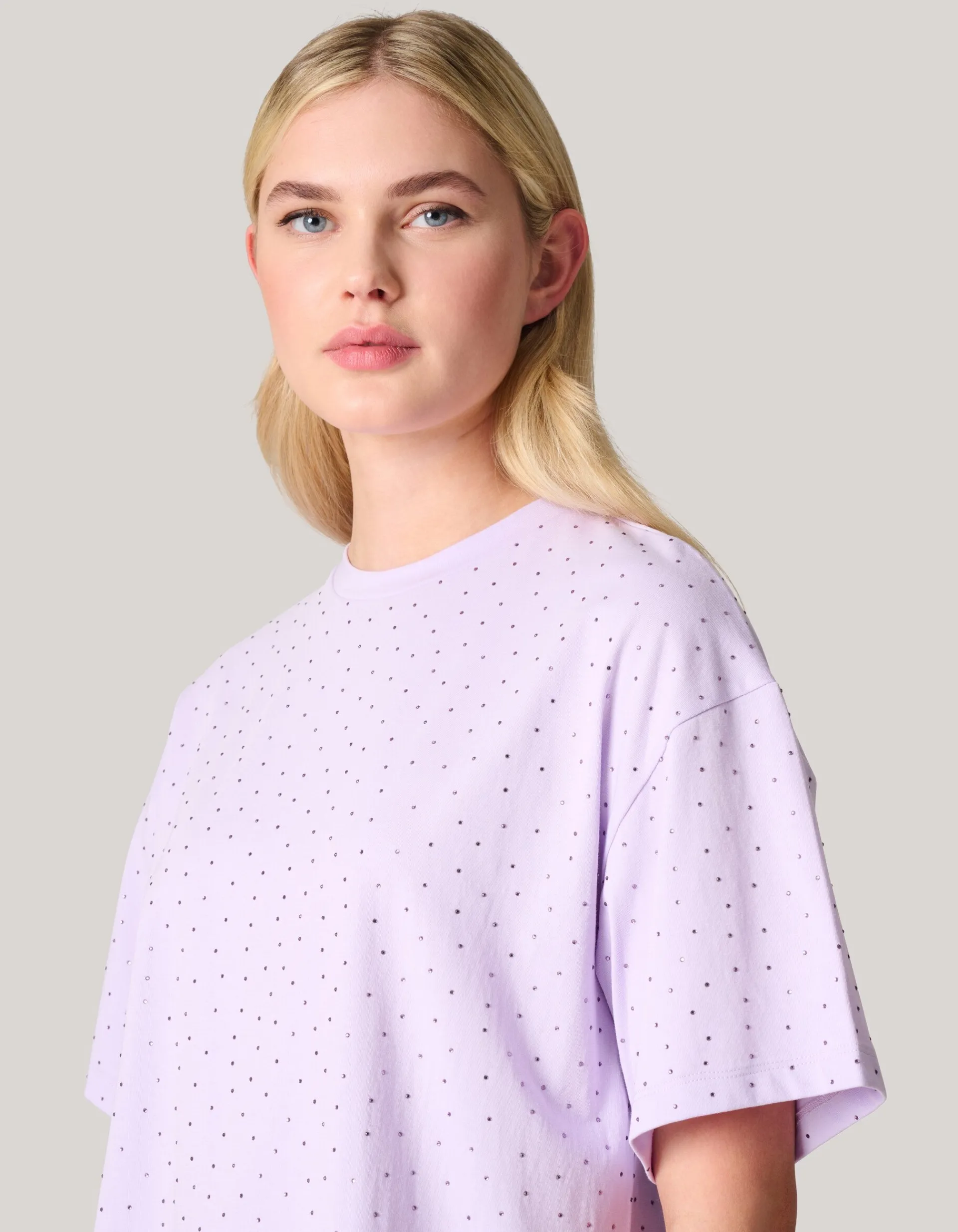 Shoeby Strass T-shirt Lichtpaars<DAMES T-Shirts