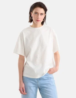 Shoeby Strass T-shirt Wit<DAMES T-Shirts