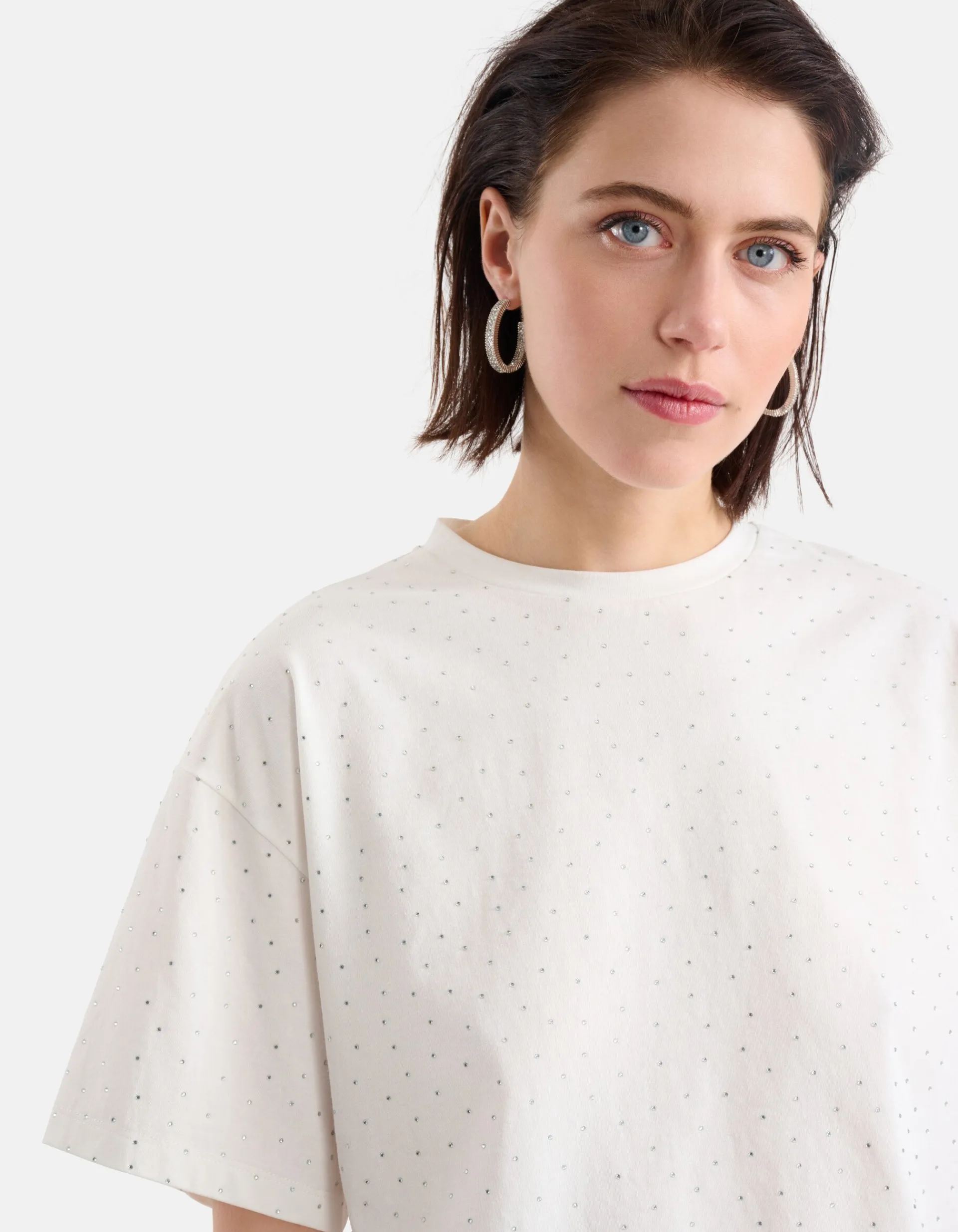Shoeby Strass T-shirt Wit<DAMES T-Shirts