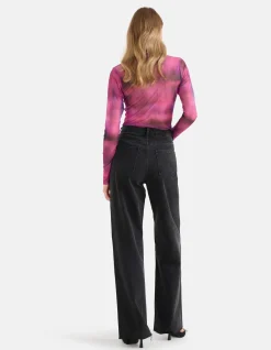 Shoeby Strass Wide Leg Jeans Zwart<DAMES Jeans