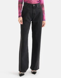 Shoeby Strass Wide Leg Jeans Zwart<DAMES Jeans