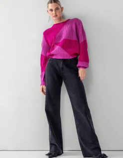 Shoeby Strass Wide Leg Jeans Zwart<DAMES Jeans