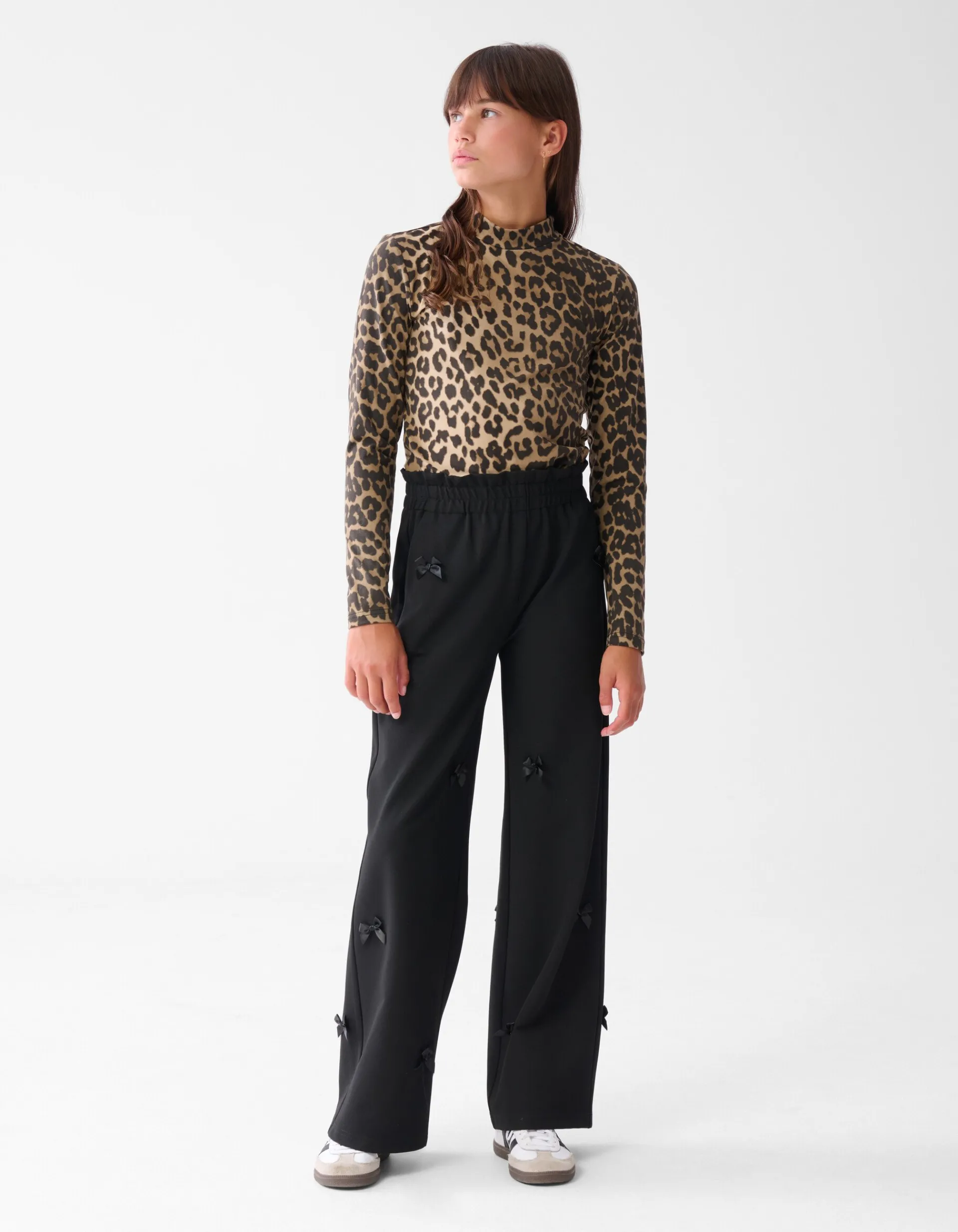 Shoeby Strik Wide Leg Broek Zwart< Broeken